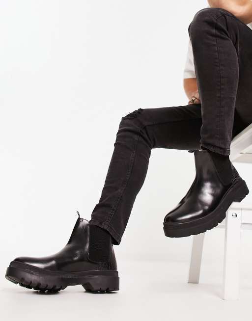 H by Hudson Exclusive Aden chelsea boots in black , 4 of 4