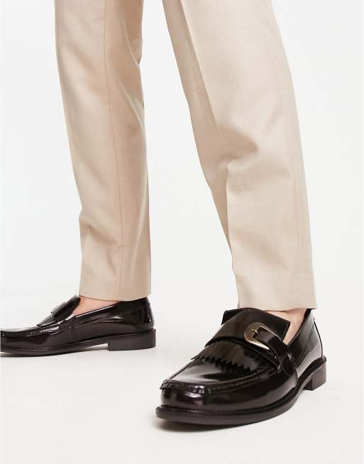 H by Hudson Exclusive Albert loafers in brown hi shine leather | ASOS