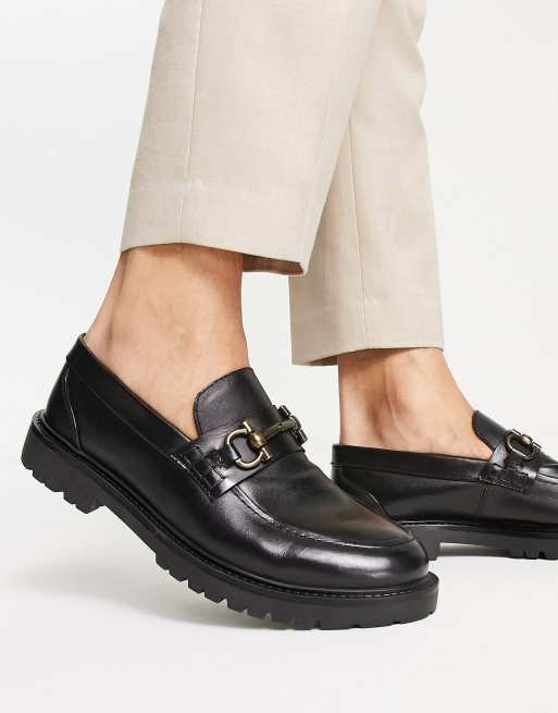 H by Hudson Exclusive Alevero loafers in black leather | ASOS