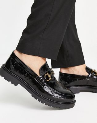 H by Hudson Exclusive Alevero loafers in black ostrich embossed leather