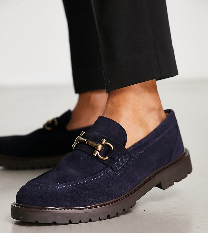 H By Hudson Exclusive Alevero Loafers In Navy Suede