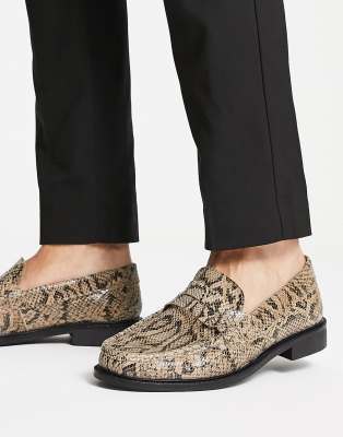  Exclusive Alex loafers in beige snake leather 