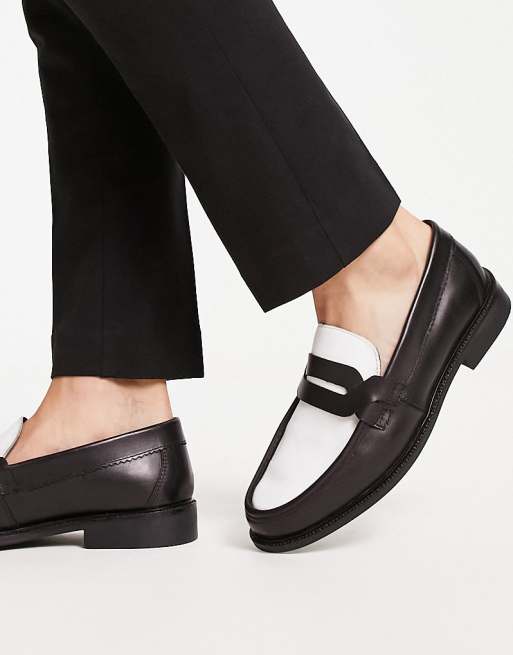 H by Hudson Exclusive Alex loafers in black white leather, 3 of 4