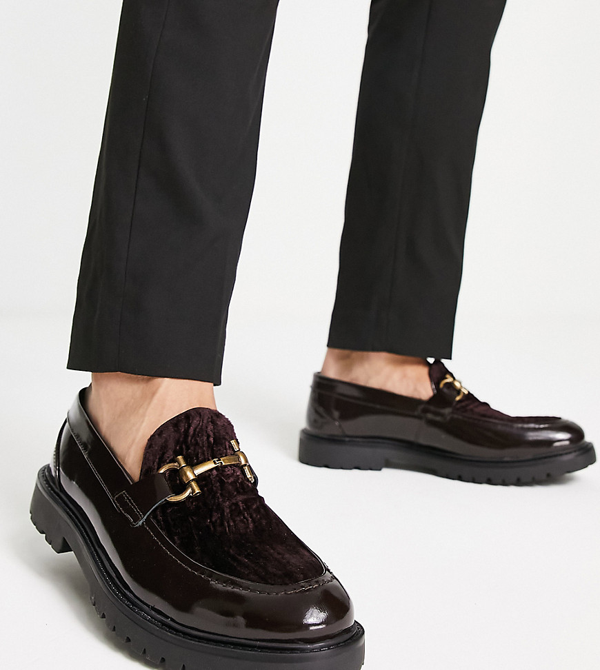 h by hudson exclusive anakin loafers in burgundy velvet-red