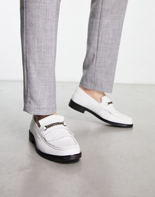 H by Hudson Exclusive Archer loafers in white leather