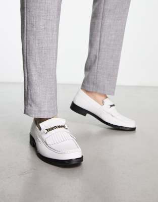 H by Hudson Exclusive Archer loafers in white leather