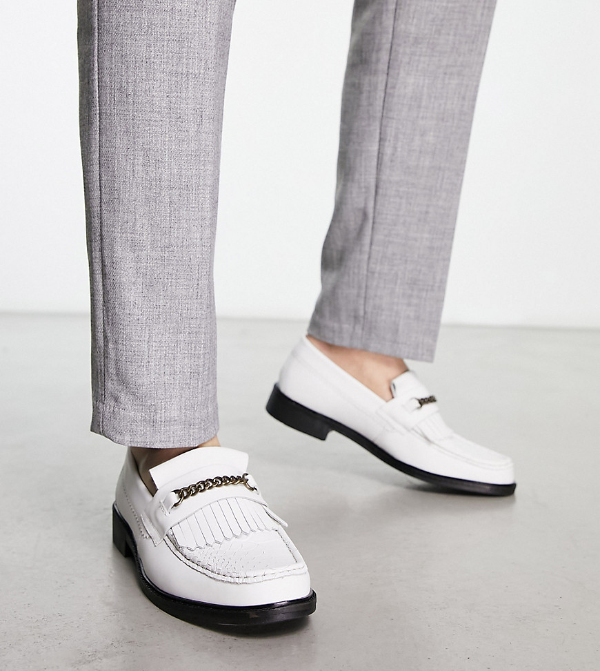 H By Hudson Exclusive Archer Loafers In White Leather