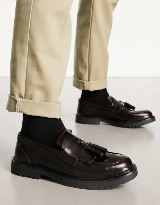 H by Hudson – Exclusive Aries – Loafer in Weinrot aus hochglänzendem Leder