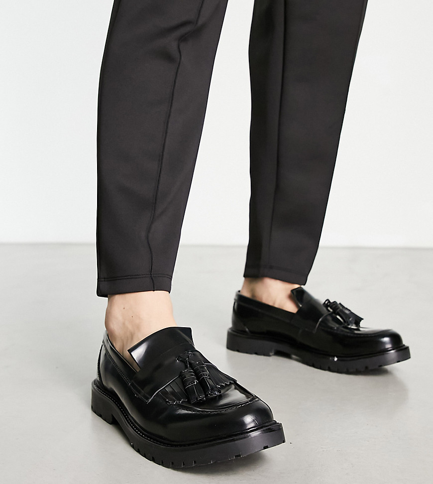 h by hudson exclusive aries loafers in black hi shine leather