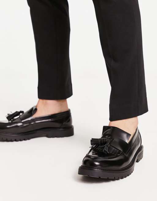 H by Hudson Exclusive Aries loafers in black hi shine leather | ASOS