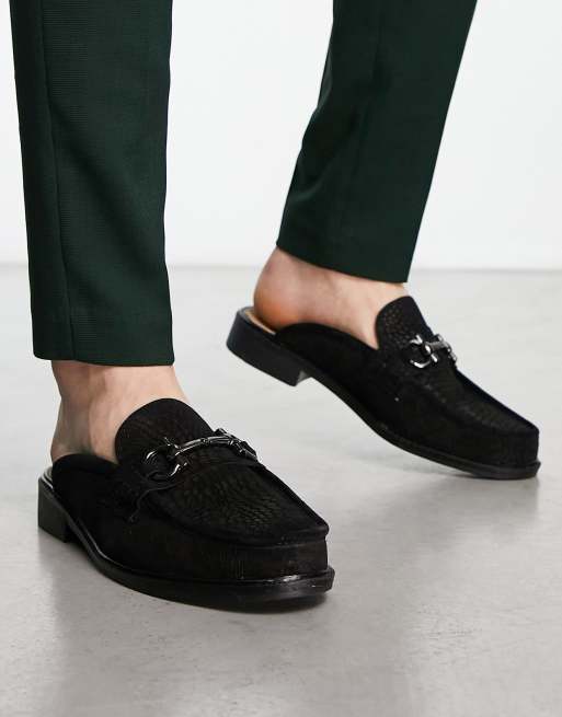 Suede 2024 backless loafers