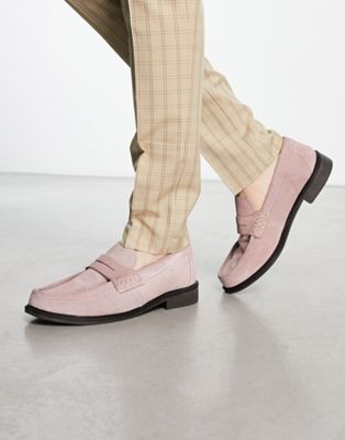 H by Hudson Exclusive Brawley loafers in blush suede