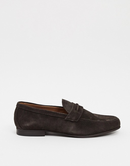 H By Hudson hecker loafers in brown suede