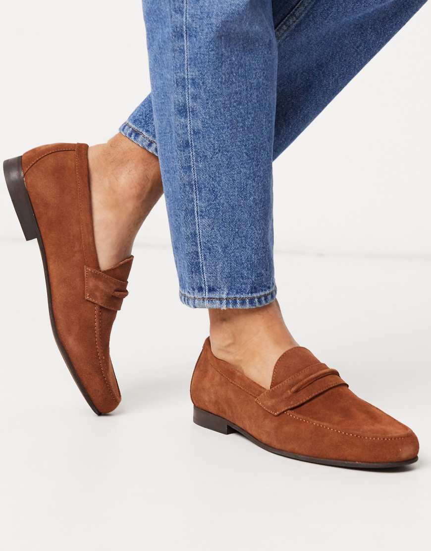 Hudson Hecker Brown Suede Slip On Loafer Shoes Hudson Hecker Brown Suede Slip On Loafer Shoes
