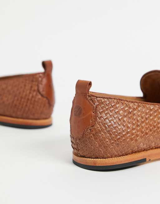 H by Hudson Ipanema - Jasnobrązowe buty loafersy ze skóry, 3 z 4