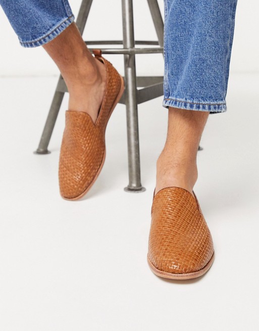 H By Hudson ipanema weave loafers tan leather