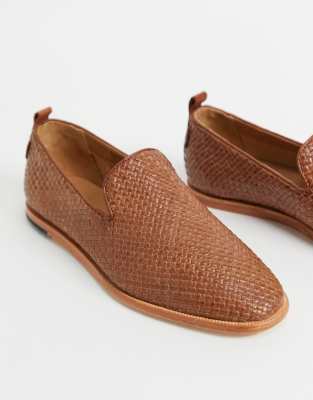 H by Hudson Ipanema woven loafers in tan leather-Brown