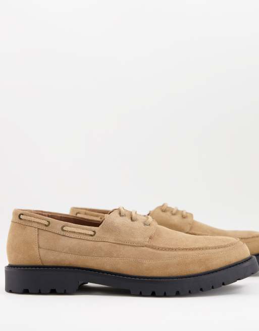 H By Hudson - Keilder - Bootschoenen met dikke zool van beige suède