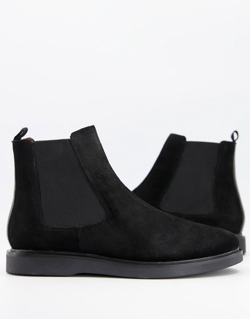 H by Hudson padley chelsea boots in black suede