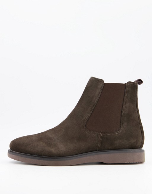 H by Hudson padley chelsea boots in brown suede