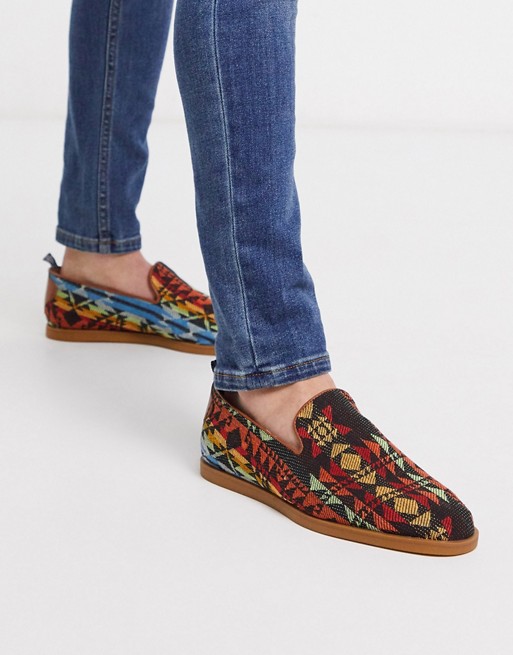 H By Hudson parker slip on loafers in jacquard weave