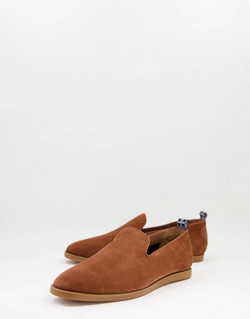H by Hudson parker suede slip on shoes in tan suede