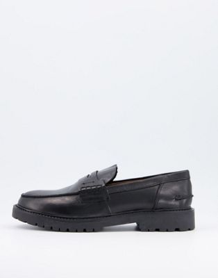 H By Hudson – Radclif – Klobige Loafer aus schwarzem Leder