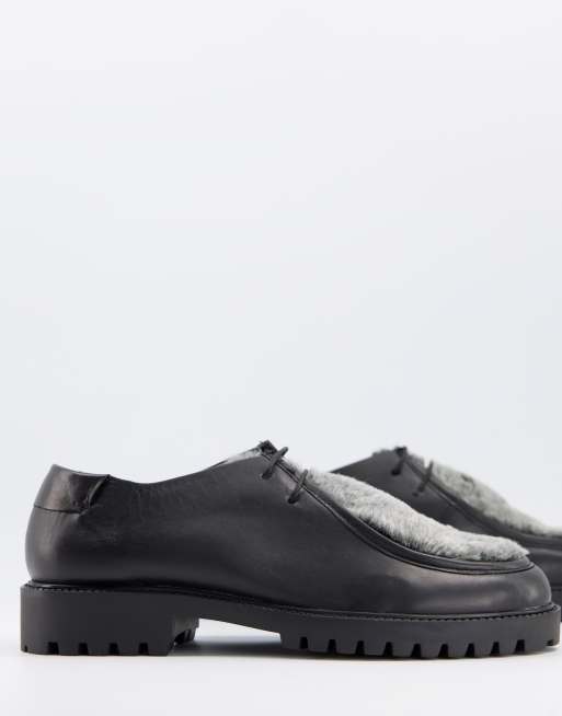H by Hudson Sledge Schoenen met imitatiebont in zwart