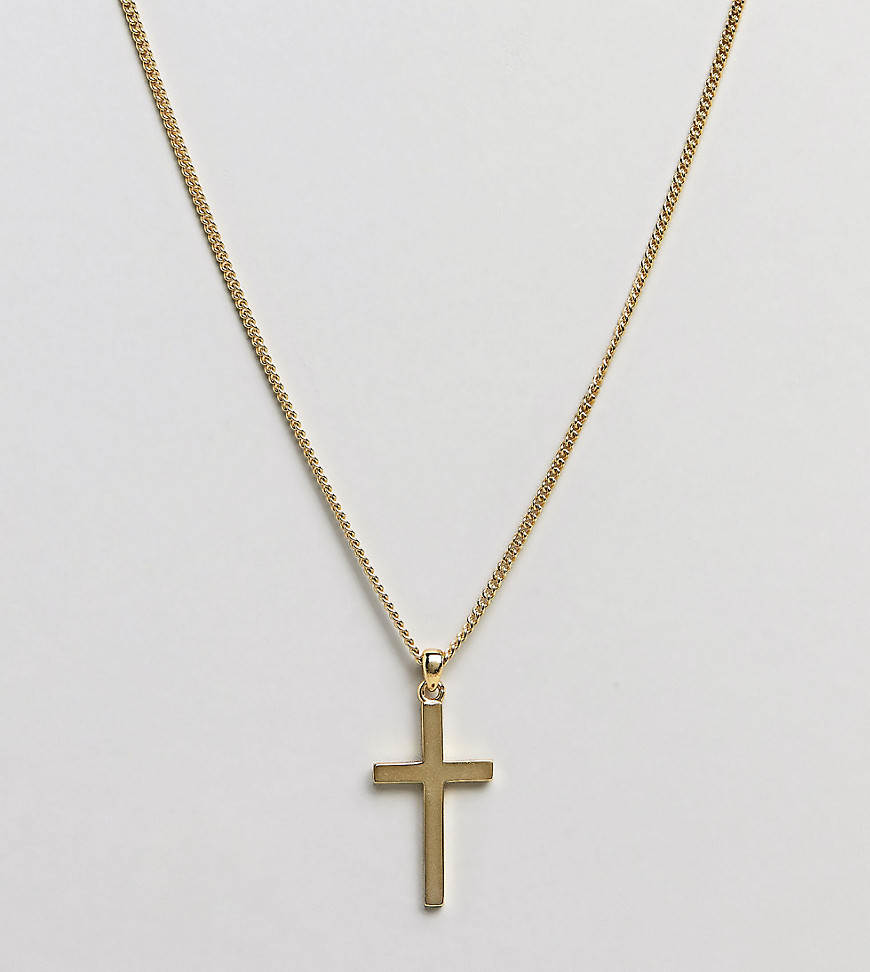 Halskæde med kors i sterlingsølv med 14 k guldbelægning fra Serge DeNimes