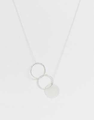 Håndlavet halskæde med cirkel design fra People Tree-Sølv