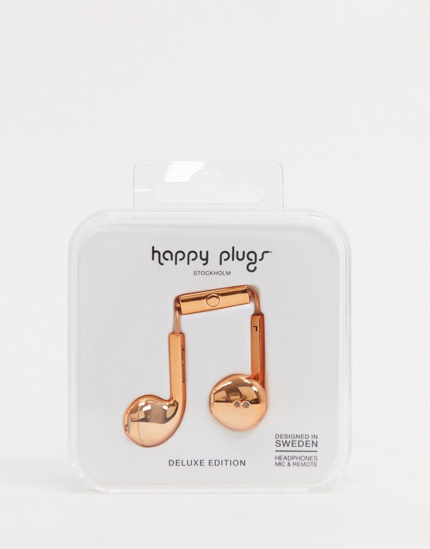 Happy Plugs earbud plus earphones in rose gold-No Colour
