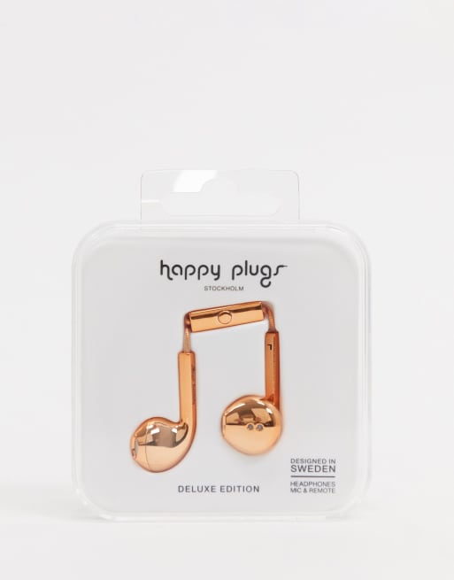 Happy Plugs earbud plus earphones in rose gold