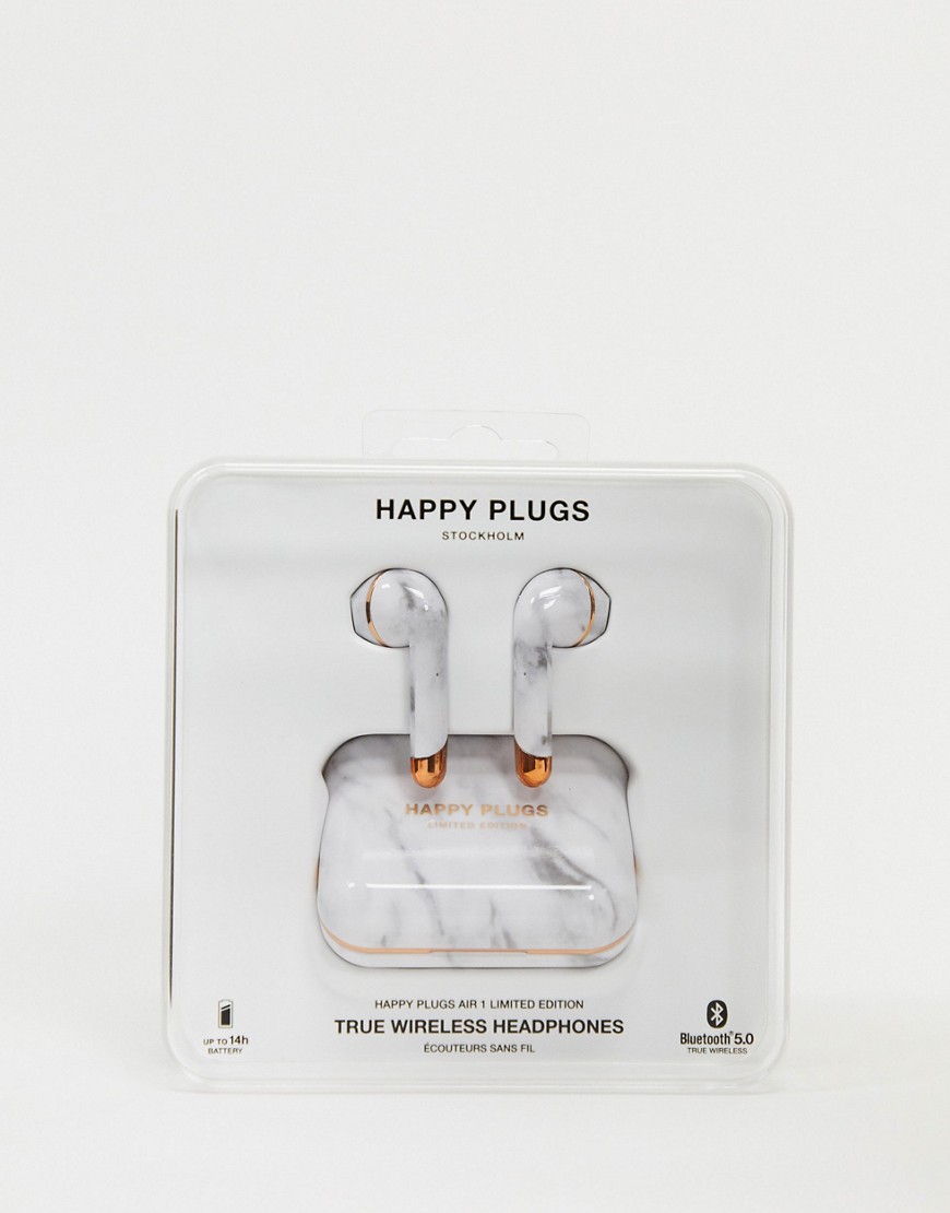 Happy Plugs – Truly Wireless Limited Edition Air 1 – Marmormönstrade och roséguldfärgade hörlurar-Ingen färg