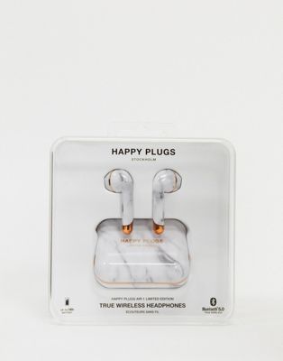 Happy Plugs truly wireless limited edition air 1 plugs in marble and rose gold
