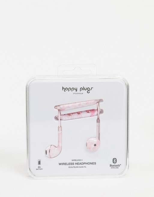 Happy Plugs Wireless II Earphones - Pink Marble