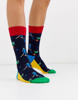 Happy Socks - Skiër sokken-Marineblauw