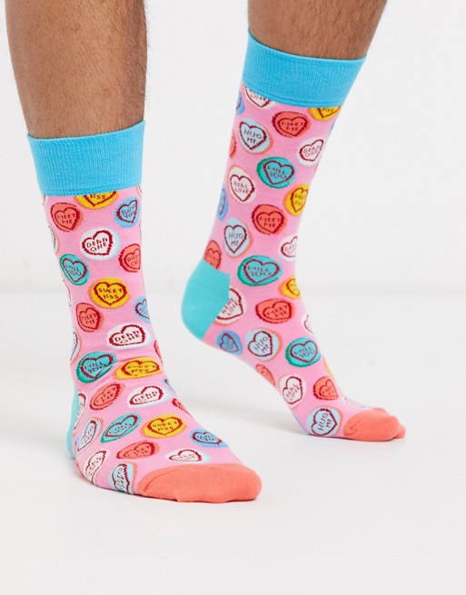 Happy Socks sweet heart valentines socks