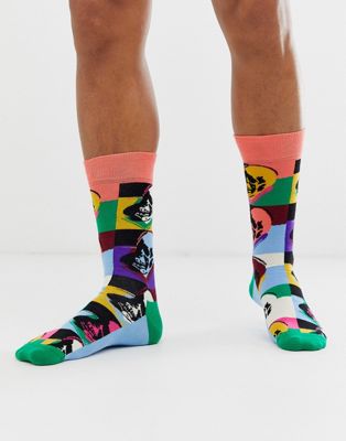 Happy Socks X Andy Warhol skull print socks | ASOS