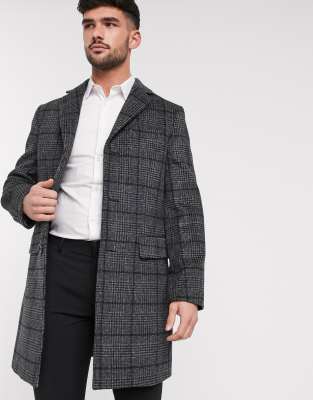 grey checked coat