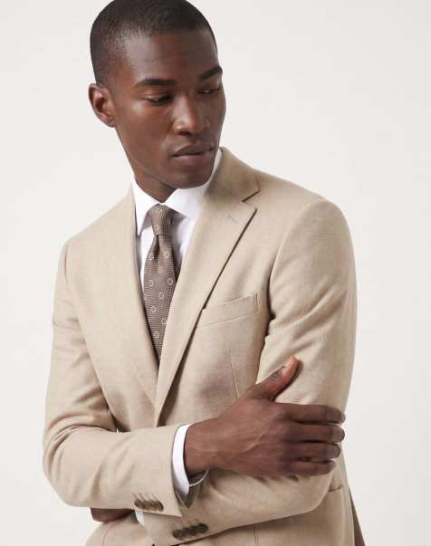 Harry Brown Adam wool tweed suit jacket in ecru - view 1