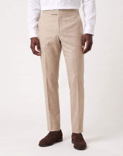 Harry Brown Adam wool tweed suit trousers in ecru - view 1