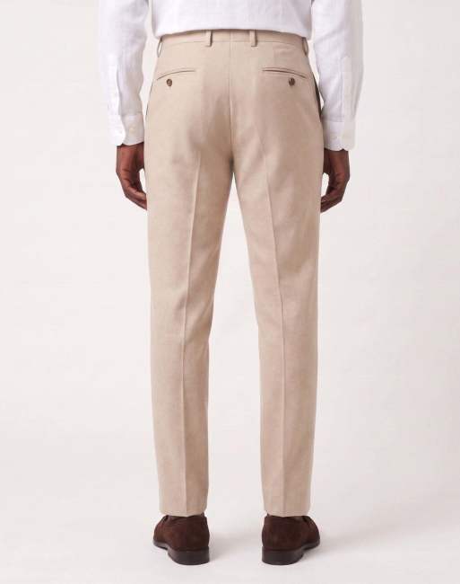 Harry Brown Adam wool tweed suit trousers in ecru, 2 of 6