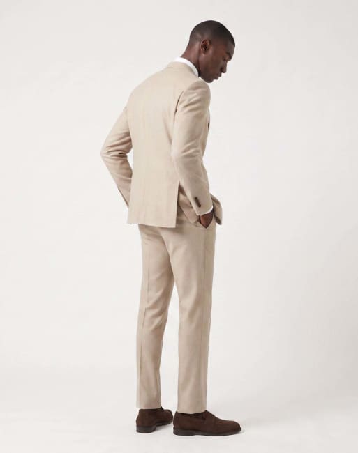 Harry Brown Adam wool tweed suit trousers in ecru, 4 of 6