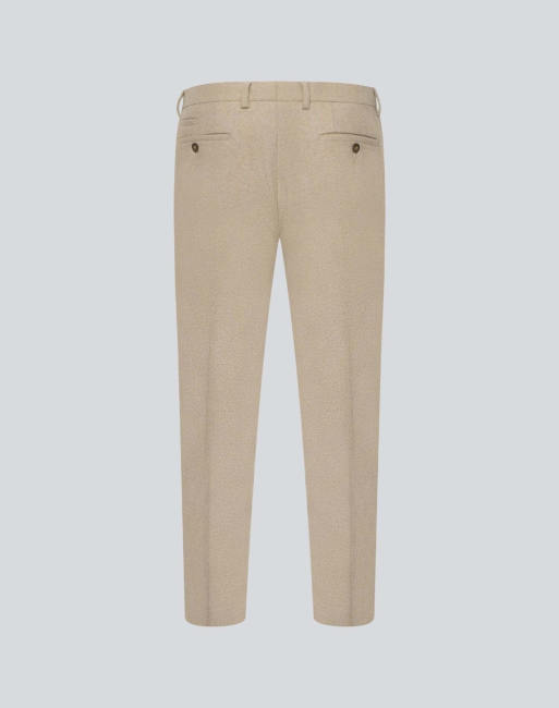 Harry Brown Adam wool tweed suit trousers in ecru, 6 of 6