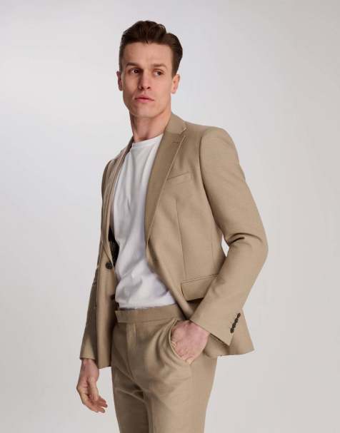 Harry Brown Archie melange slim fit suit in beige - view 1