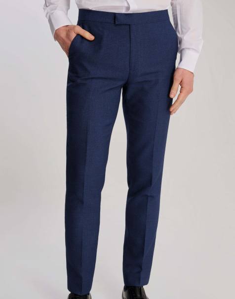 Harry Brown Archie melange slim fit suit trousers in blue - view 1