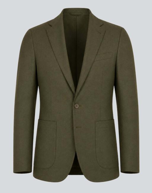 Harry Brown Arthur flannel blazer in khaki, 4 of 5