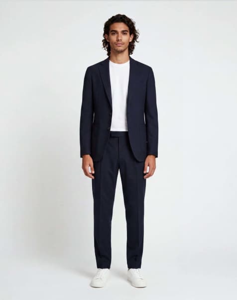 Harry Brown Arthur flannel blazer in navy - view 1