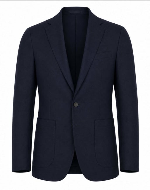 Harry Brown Arthur flannel blazer in navy, 3 of 4