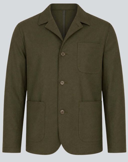 Harry Brown Arthur flannel jacket in khaki, 3 of 4